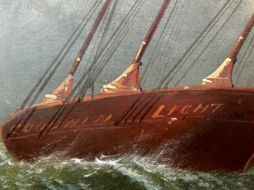 OIL PAINTING SHIP AGROUND RESCUE GOODWIN SANDS BY WILLIAM BROOME - ADDITIONAL PHOTO 16