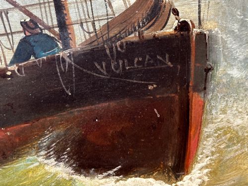 OIL PAINTING SHIP AGROUND RESCUE GOODWIN SANDS BY WILLIAM BROOME - ADDITIONAL PHOTO 18