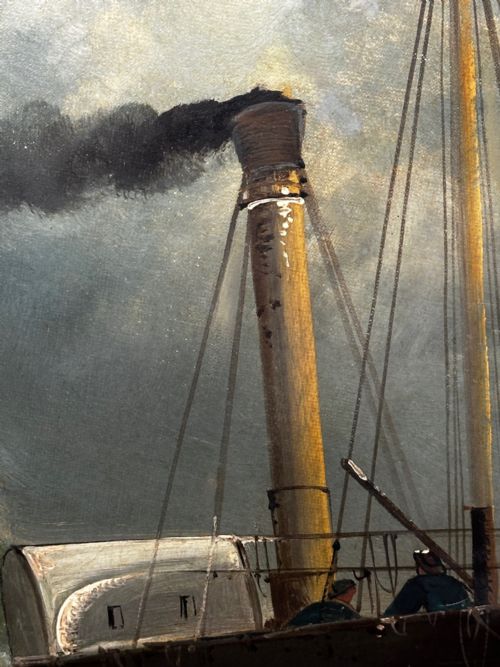 OIL PAINTING SHIP AGROUND RESCUE GOODWIN SANDS BY WILLIAM BROOME - ADDITIONAL PHOTO 21