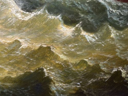 OIL PAINTING SHIP AGROUND RESCUE GOODWIN SANDS BY WILLIAM BROOME - ADDITIONAL PHOTO 24