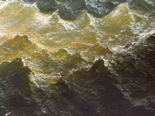 OIL PAINTING SHIP AGROUND RESCUE GOODWIN SANDS BY WILLIAM BROOME - ADDITIONAL PHOTO 26