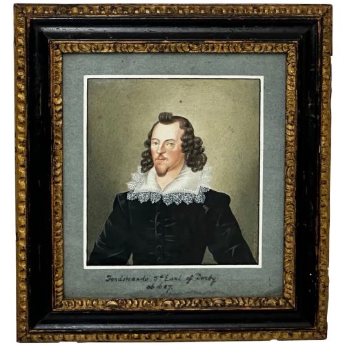 painting ferdinando stanley 5th earl derby by george perfect harding - CATEGORY: ANTIQUE ART - DATED 19TH CENTURY