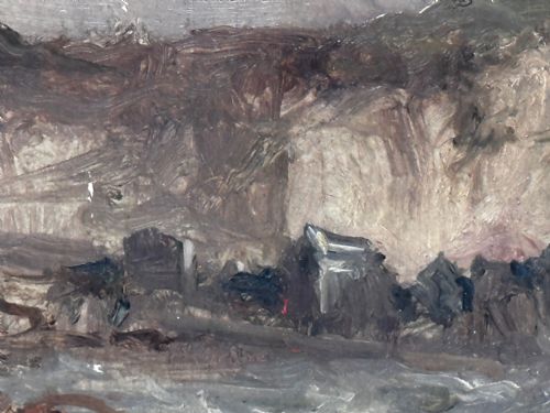 OIL PAINTING FISHERMEN UNLOADING CATCH BY SARAH LOUISA KILPACK - ADDITIONAL PHOTO 20