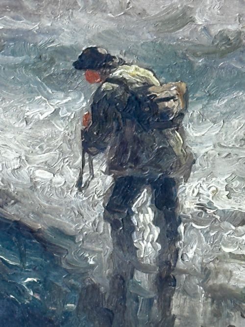 OIL PAINTING FISHERMEN UNLOADING CATCH BY SARAH LOUISA KILPACK - ADDITIONAL PHOTO 25