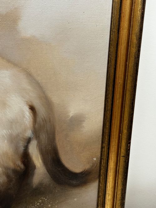 EARLY 20TH CENTURY OIL PAINTING PORTRAIT SIAMESE CAT ANIMAL C1920 - ADDITIONAL PHOTO 3