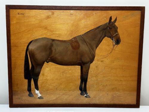 fig 2. Oil Painting Kim Bay Hunter Horse By Frances Mabel Hollams