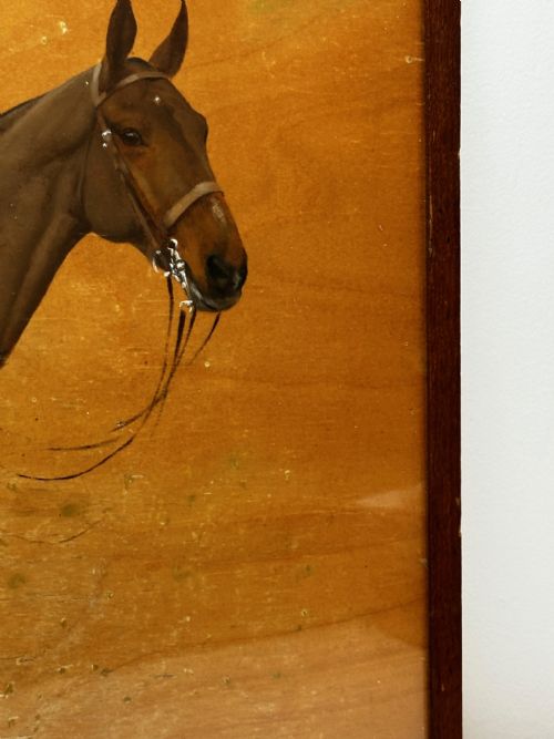 fig 3. Oil Painting Kim Bay Hunter Horse By Frances Mabel Hollams