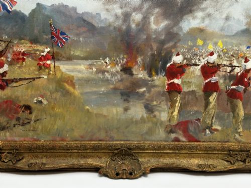 OIL PAINTING MILITARY BATTLE 2ND AFGHAN WAR BY FRANCIS RUSSELL FLINT - ADDITIONAL PHOTO 7