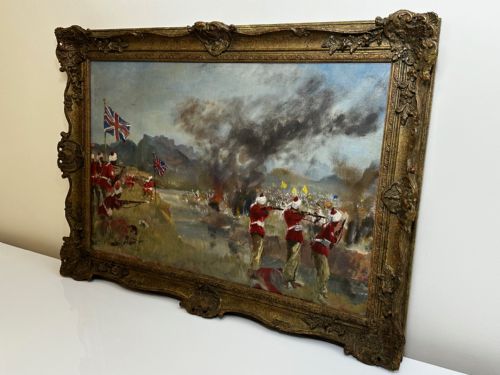 OIL PAINTING MILITARY BATTLE 2ND AFGHAN WAR BY FRANCIS RUSSELL FLINT - ADDITIONAL PHOTO 10