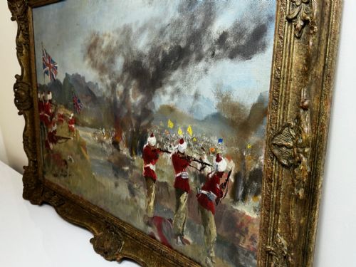 OIL PAINTING MILITARY BATTLE 2ND AFGHAN WAR BY FRANCIS RUSSELL FLINT - ADDITIONAL PHOTO 11