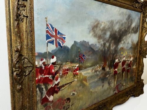 OIL PAINTING MILITARY BATTLE 2ND AFGHAN WAR BY FRANCIS RUSSELL FLINT - ADDITIONAL PHOTO 13