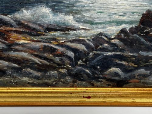 19TH CENTURY OIL PAINTING SUMMER MORNING SPANISH HEAD ISLE OF MAN - ADDITIONAL PHOTO 6