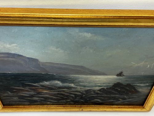 19TH CENTURY OIL PAINTING SUMMER MORNING SPANISH HEAD ISLE OF MAN - ADDITIONAL PHOTO 7