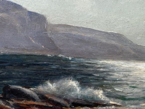 19TH CENTURY OIL PAINTING SUMMER MORNING SPANISH HEAD ISLE OF MAN - ADDITIONAL PHOTO 14