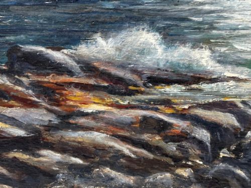 19TH CENTURY OIL PAINTING SUMMER MORNING SPANISH HEAD ISLE OF MAN - ADDITIONAL PHOTO 15