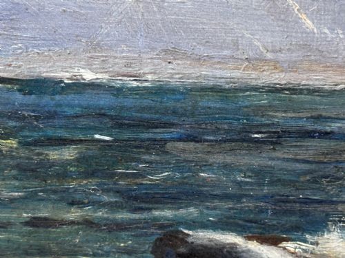 19TH CENTURY OIL PAINTING SUMMER MORNING SPANISH HEAD ISLE OF MAN - ADDITIONAL PHOTO 17