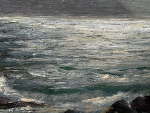19TH CENTURY OIL PAINTING SUMMER MORNING SPANISH HEAD ISLE OF MAN - ADDITIONAL PHOTO 19