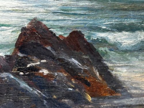 19TH CENTURY OIL PAINTING SUMMER MORNING SPANISH HEAD ISLE OF MAN - ADDITIONAL PHOTO 20