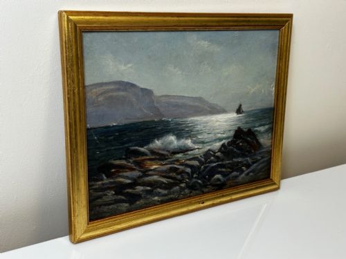 19TH CENTURY OIL PAINTING SUMMER MORNING SPANISH HEAD ISLE OF MAN - ADDITIONAL PHOTO 23