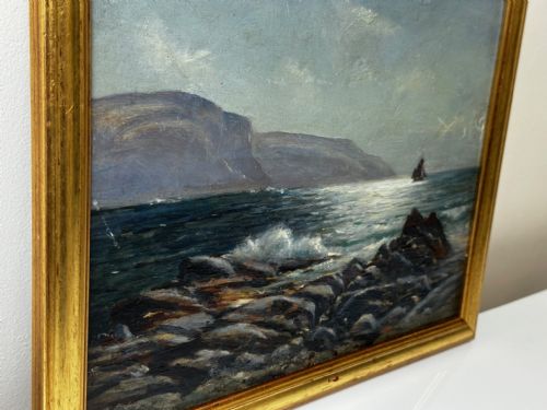 19TH CENTURY OIL PAINTING SUMMER MORNING SPANISH HEAD ISLE OF MAN - ADDITIONAL PHOTO 24