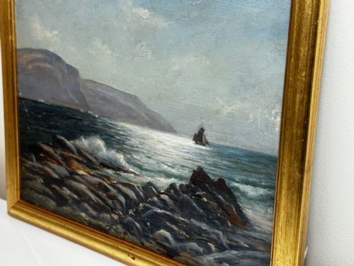 19TH CENTURY OIL PAINTING SUMMER MORNING SPANISH HEAD ISLE OF MAN - ADDITIONAL PHOTO 26