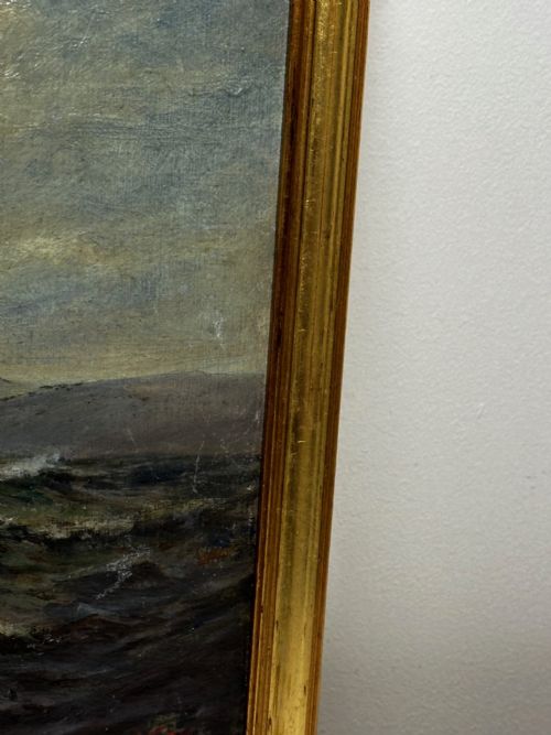 19TH CENTURY OIL PAINTING SPRING BREEZE GARWICK BAY ISLE OF MAN - ADDITIONAL PHOTO 2