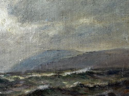 19TH CENTURY OIL PAINTING SPRING BREEZE GARWICK BAY ISLE OF MAN - ADDITIONAL PHOTO 9