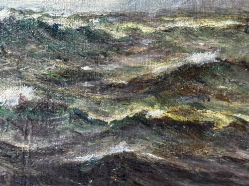 19TH CENTURY OIL PAINTING SPRING BREEZE GARWICK BAY ISLE OF MAN - ADDITIONAL PHOTO 13