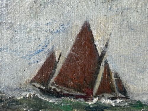 19TH CENTURY OIL PAINTING SPRING BREEZE GARWICK BAY ISLE OF MAN - ADDITIONAL PHOTO 15