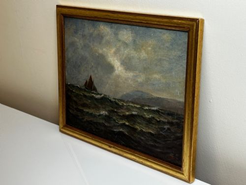 19TH CENTURY OIL PAINTING SPRING BREEZE GARWICK BAY ISLE OF MAN - ADDITIONAL PHOTO 20
