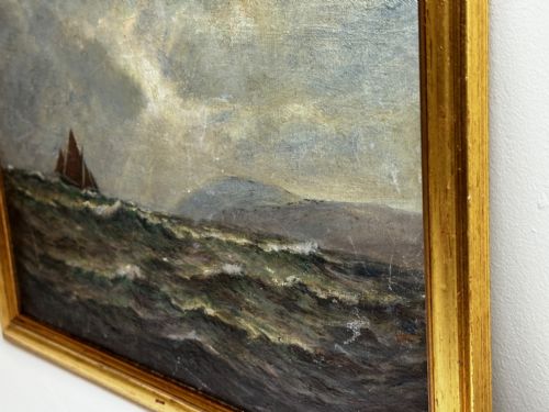 19TH CENTURY OIL PAINTING SPRING BREEZE GARWICK BAY ISLE OF MAN - ADDITIONAL PHOTO 21