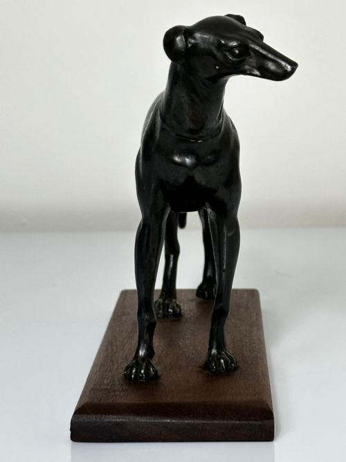 ART DECO PRIZED RACING GREYHOUND BRONZE SCULPTURE - ADDITIONAL PHOTO 22
