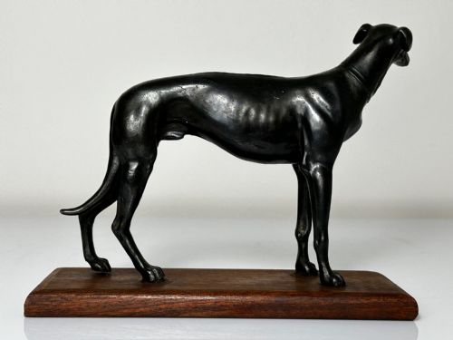 ART DECO PRIZED RACING GREYHOUND BRONZE SCULPTURE - ADDITIONAL PHOTO 26