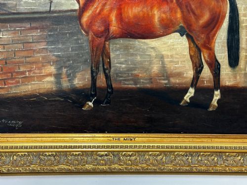 PAINTING THE MINT STALLION SIRE MANNER OF SIR ALFRED MUNNINGS - ADDITIONAL PHOTO 2