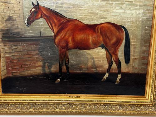 PAINTING THE MINT STALLION SIRE MANNER OF SIR ALFRED MUNNINGS - ADDITIONAL PHOTO 9