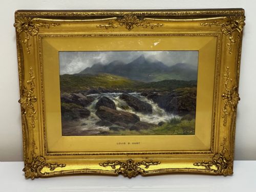 VICTORIAN OIL PAINTING THE GLEN SLIGACHAN SKYE SCOTLAND LOUIS BOSWORTH HURT - ADDITIONAL PHOTO 1