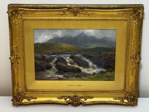 VICTORIAN OIL PAINTING THE GLEN SLIGACHAN SKYE SCOTLAND LOUIS BOSWORTH HURT - ADDITIONAL PHOTO 2