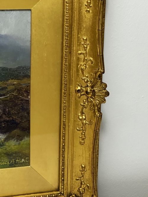 VICTORIAN OIL PAINTING THE GLEN SLIGACHAN SKYE SCOTLAND LOUIS BOSWORTH HURT - ADDITIONAL PHOTO 5