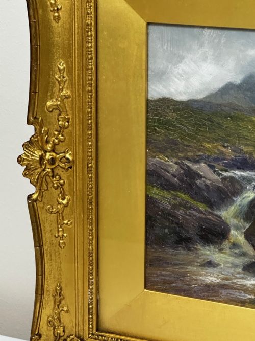 VICTORIAN OIL PAINTING THE GLEN SLIGACHAN SKYE SCOTLAND LOUIS BOSWORTH HURT - ADDITIONAL PHOTO 6