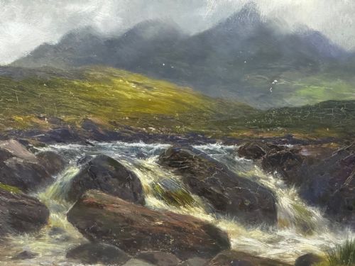 VICTORIAN OIL PAINTING THE GLEN SLIGACHAN SKYE SCOTLAND LOUIS BOSWORTH HURT - ADDITIONAL PHOTO 12