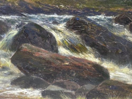 VICTORIAN OIL PAINTING THE GLEN SLIGACHAN SKYE SCOTLAND LOUIS BOSWORTH HURT - ADDITIONAL PHOTO 13