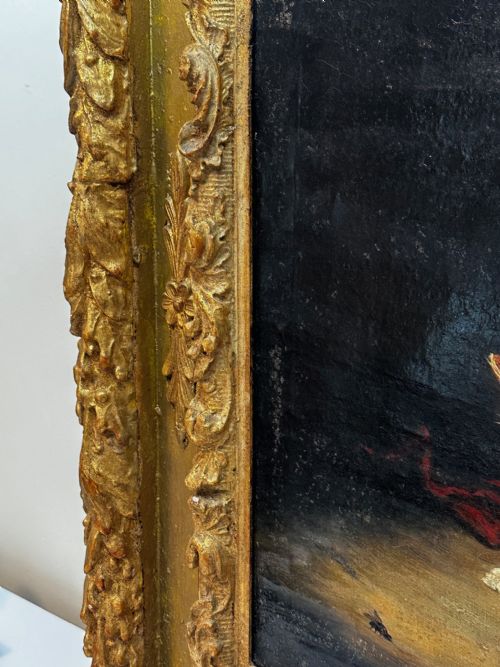 OIL PAINTING KITTEN PATIENCE BY FRANCISCO JOS DOMINGO Y MARQUS - ADDITIONAL PHOTO 4