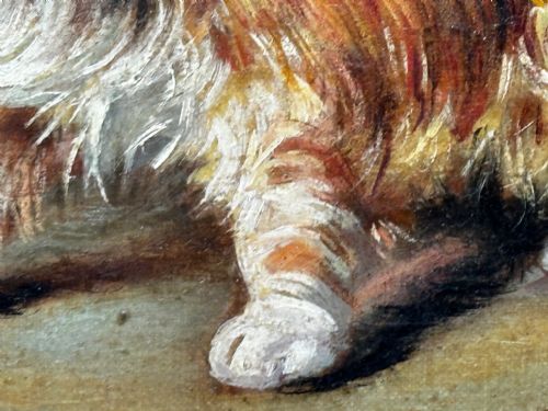 OIL PAINTING KITTEN PATIENCE BY FRANCISCO JOS DOMINGO Y MARQUS - ADDITIONAL PHOTO 20