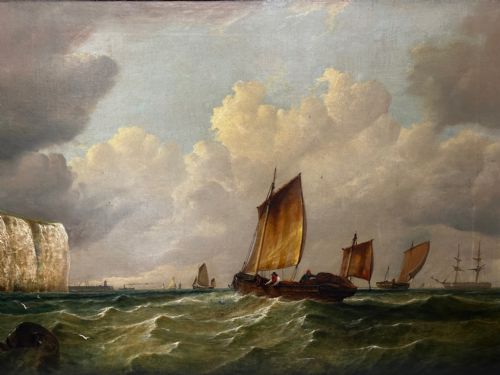 OIL PAINTING POLLY RAMSGATE FISHING TRAWLER OFF DOVER BY WILLIAM BROOME - ADDITIONAL PHOTO 7