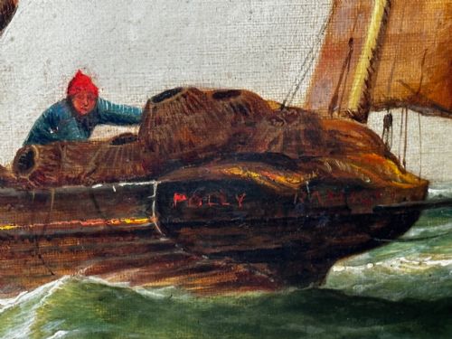 OIL PAINTING POLLY RAMSGATE FISHING TRAWLER OFF DOVER BY WILLIAM BROOME - ADDITIONAL PHOTO 22