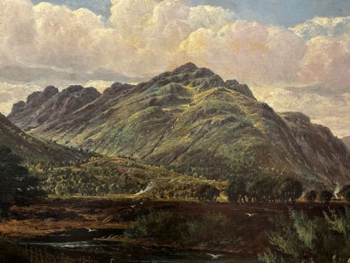 HUGE VICTORIAN OIL PAINTING HIGHLANDS GLEN GOIL BY JAMES GREENLEES - ADDITIONAL PHOTO 19