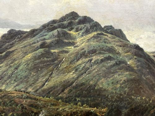 HUGE VICTORIAN OIL PAINTING HIGHLANDS GLEN GOIL BY JAMES GREENLEES - ADDITIONAL PHOTO 20