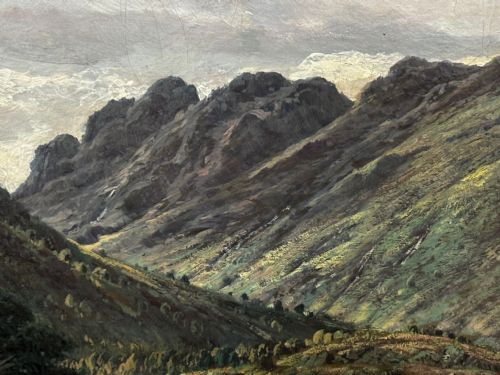 HUGE VICTORIAN OIL PAINTING HIGHLANDS GLEN GOIL BY JAMES GREENLEES - ADDITIONAL PHOTO 21
