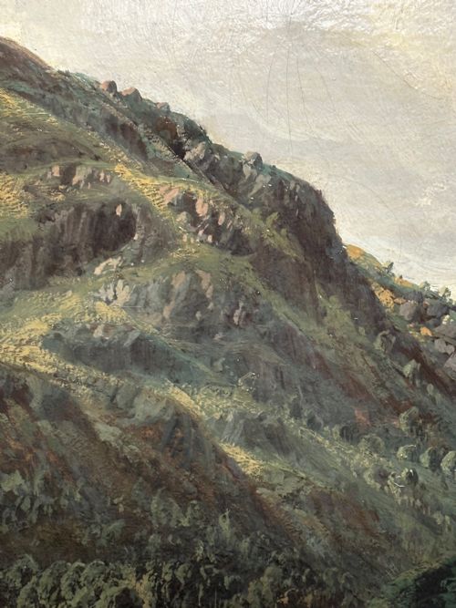 HUGE VICTORIAN OIL PAINTING HIGHLANDS GLEN GOIL BY JAMES GREENLEES - ADDITIONAL PHOTO 22