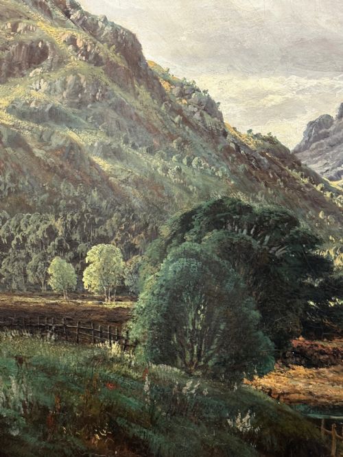 HUGE VICTORIAN OIL PAINTING HIGHLANDS GLEN GOIL BY JAMES GREENLEES - ADDITIONAL PHOTO 24